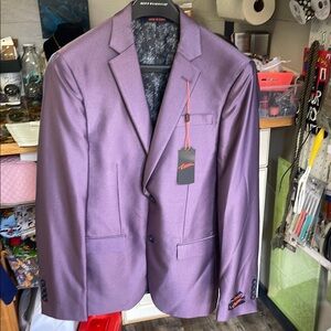 Egara Purple Sport Coat with Textured Fabric